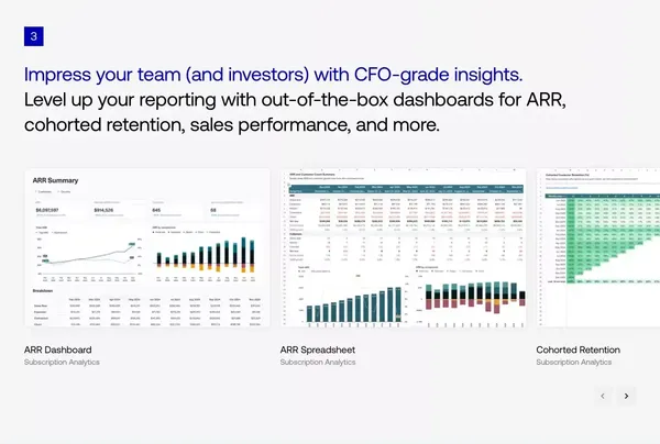 The Connected Spreadsheet: Subscription Analytics, CRM, & BI - Landing design inspiration