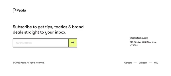 Peblo | Paying creators faster - Landing design inspiration