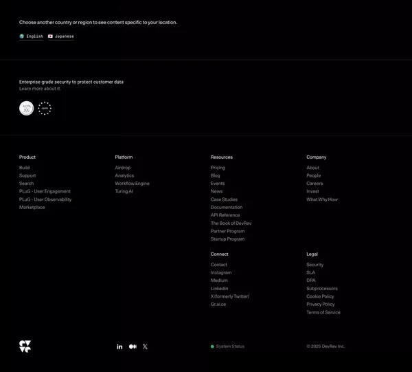 DevRev: Conversational AI at work - Landing design inspiration