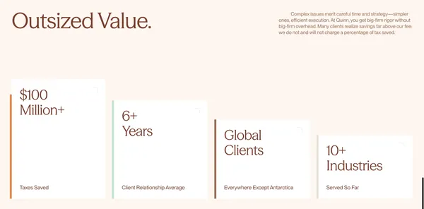 Quinn Global Tax Law | International Tax & Legal Advisory Firm - Landing design inspiration