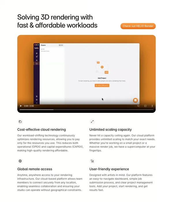 Helio: Powering a Brighter Cloud - Product page design inspiration