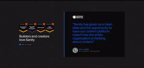 The Content Operating System | Sanity - Landing design inspiration