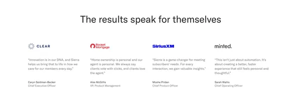 Sierra | Better customer experiences | Sierra - Landing design inspiration