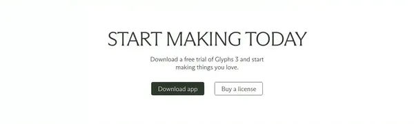 Glyphs - Landing design inspiration