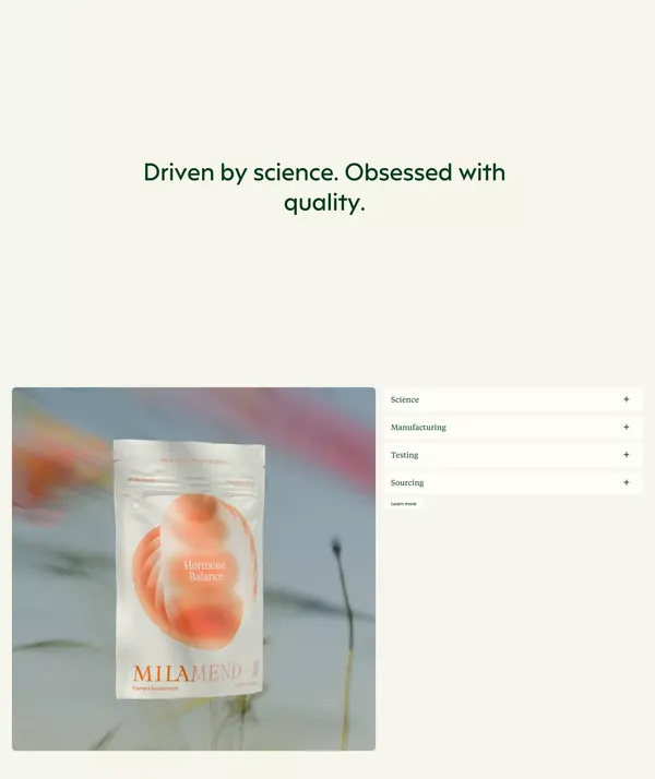 Milamend | Hormone Care Made Simple - Landing design inspiration