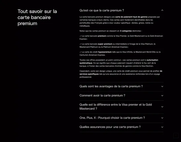 Carte X métal : la carte premium pour les pros - Landing design inspiration