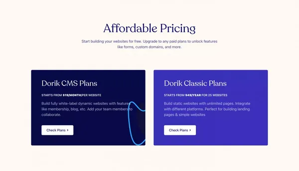 Dorik - Build Beautiful Websites Without Code! - Landing design inspiration