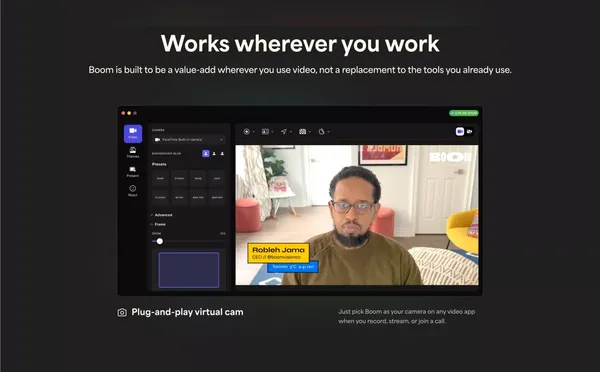 Get the Boom App: Bring the Boom to every video call - Landing design inspiration