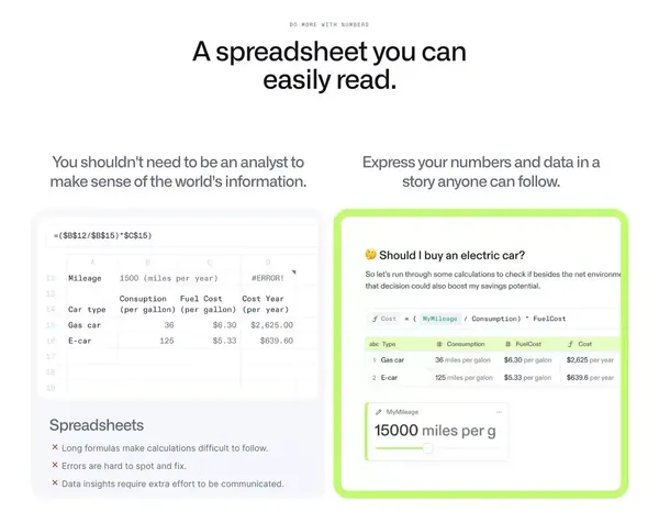 Decipad — Make sense of numbers - Landing design inspiration