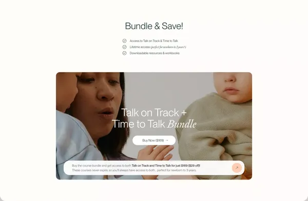Speech Sisters - Speech Therapy Courses to Help Get Your Child Talking - Landing design inspiration