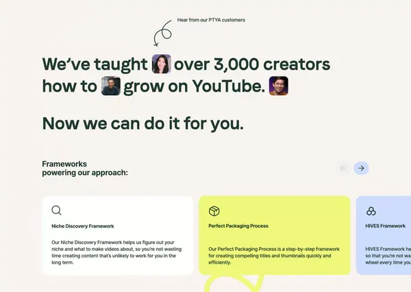 HeyFriends! | YouTube Growth, Video Editing, Thumbnail Design, and Strategy - Landing design inspiration