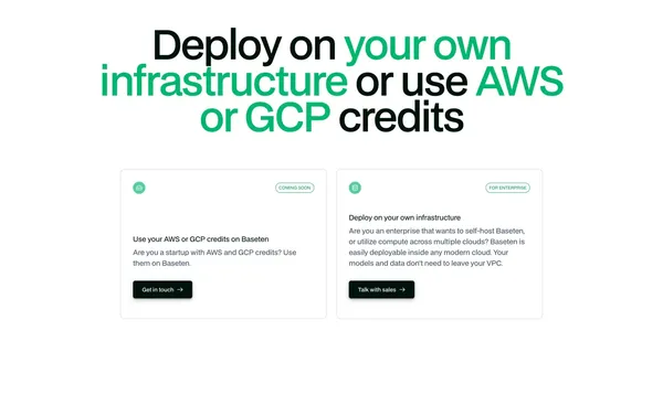 Baseten | Machine learning infrastructure - Landing design inspiration