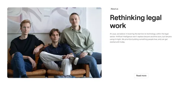 Leya | The future of legal work - Landing design inspiration