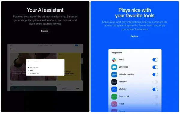 Personalized, collaborative learning | Sana Labs - Landing design inspiration