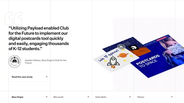 Payload: The fastest growing open-source headless CMS - Landing design inspiration