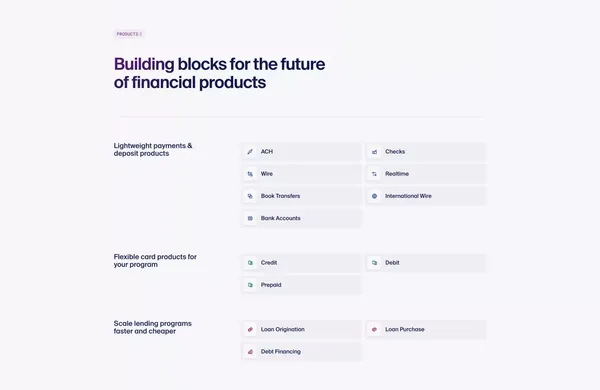Column — The developer infrastructure bank - Landing design inspiration