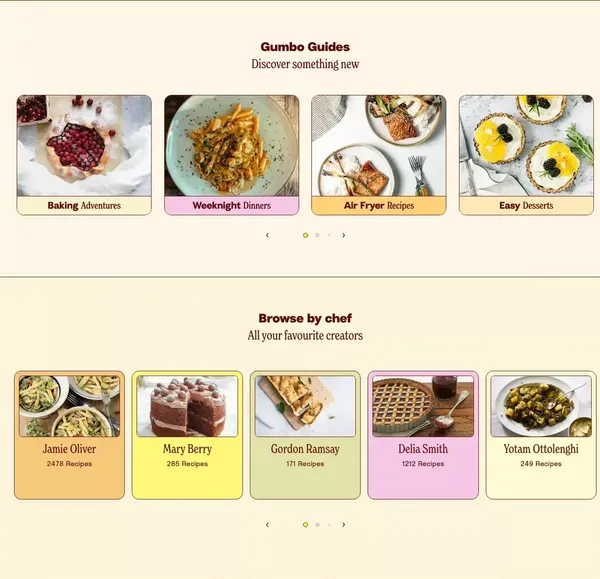 Gumbo | Find Recipes Using The Ingredients You Have at Home - Landing design inspiration