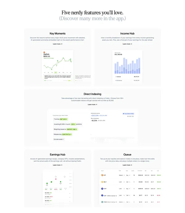 Stocks, Bonds, Crypto, & Options Investing App - Public.com - Landing design inspiration