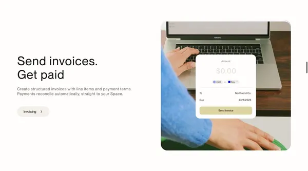 Werk | Onchain Finance Platform for Invoicing & Payroll - Landing design inspiration