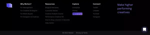 Motion: Performance Creative Hub for Marketing teams - Landing design inspiration