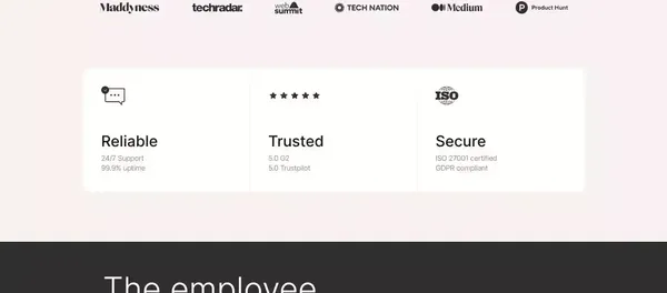 Zelt – The employee platform for growth - Landing design inspiration