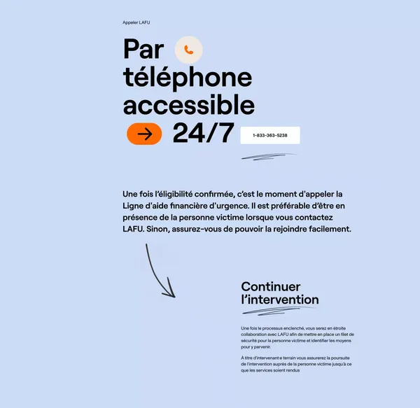 Ligne d'aide financière d'urgence | LAFU - Landing design inspiration