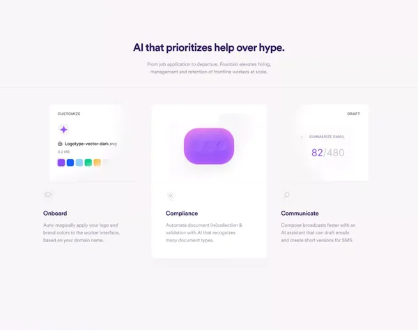 Fountain - Your Frontline Workforce Management Platform - Landing design inspiration