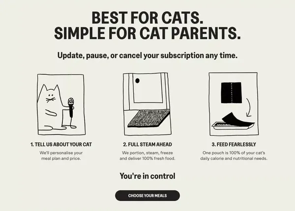 KatKin: Fresh Cat Food. Love Hard. Feed Fresh. - Landing design inspiration