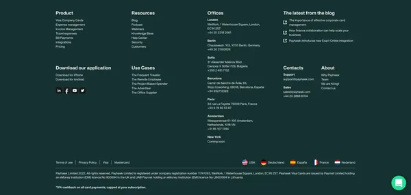 The enterprise-grade credit card for global finance teams | Payhawk | Payhawk - Landing design inspiration