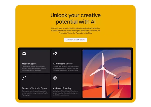 LottieFiles: Download Free lightweight animations for website & apps. - Landing design inspiration