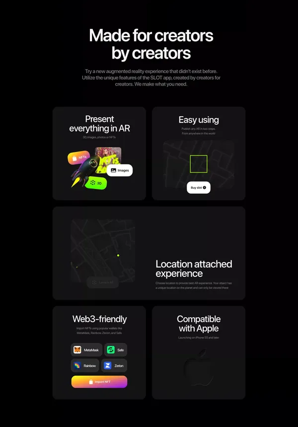 SLOT — The Augmented Real World - Landing design inspiration