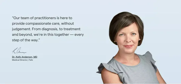 Felix | On-Demand Treatment & Online Prescriptions For Everyday Health - Landing design inspiration