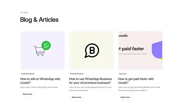 Sell & Get paid faster | Uvodo eCommerce & payments - Landing design inspiration