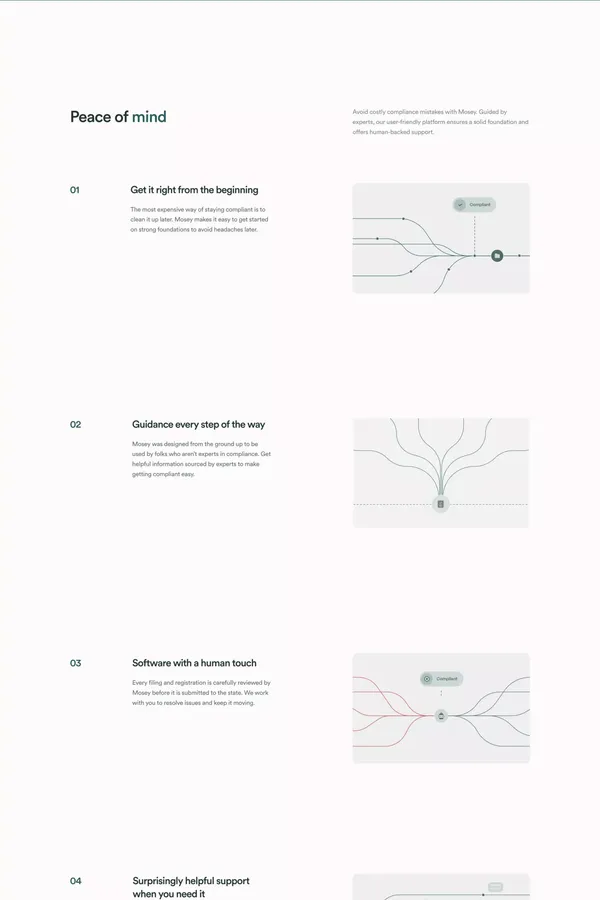 Corporate and Business Compliance Services | Mosey - Landing design inspiration