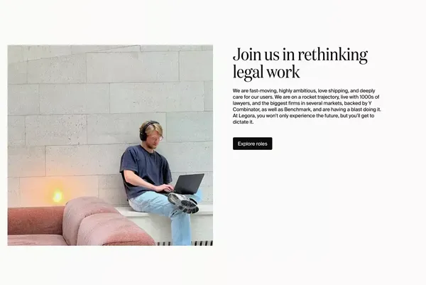 Legora | Collaborative AI for lawyers - Landing design inspiration
