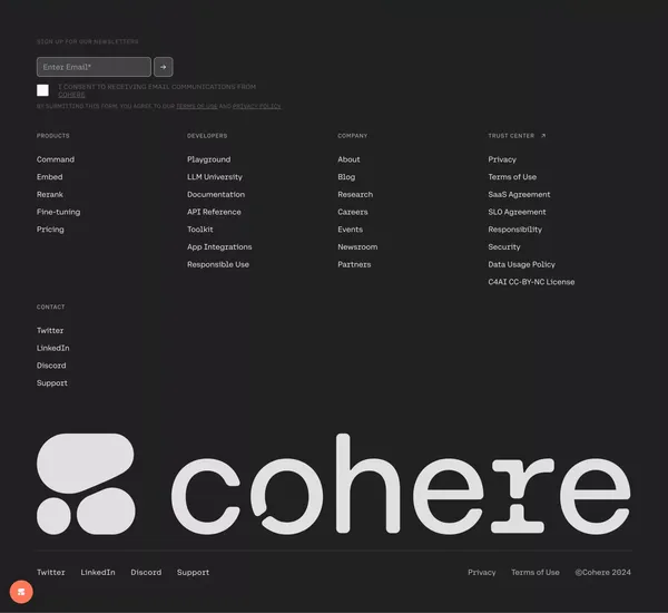 Cohere | The leading AI platform for enterprise - Landing design inspiration