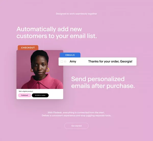 Flodesk | Design emails people love to open. Sell online. - Landing design inspiration