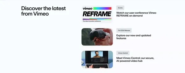Vimeo AI-Powered Video Platform - Landing design inspiration