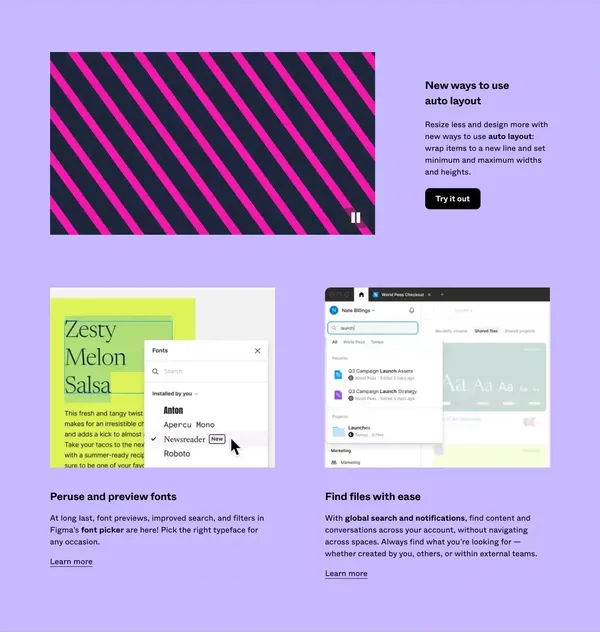 What's New in Figma - Landing design inspiration