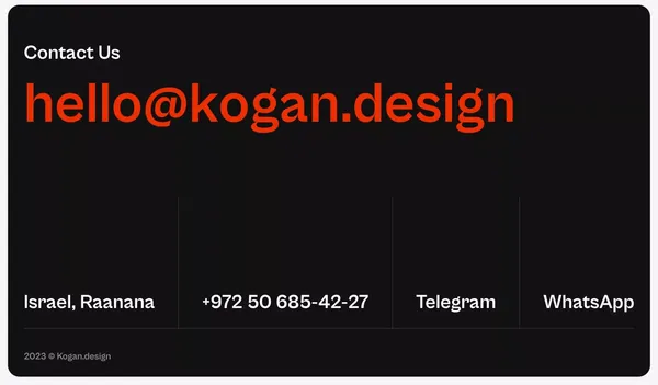 kogan.design — Best zero-code agency in Israel - Landing design inspiration