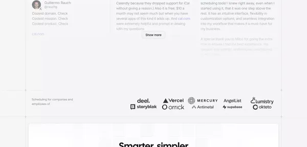 Cal.com | Open Scheduling Infrastructure - Landing design inspiration