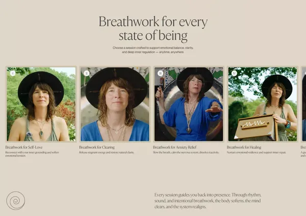 Frequency Breathwork - Landing design inspiration