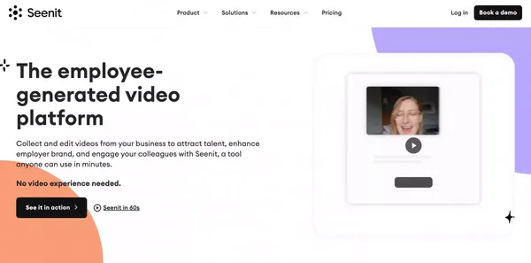 The employee-generated video platform | Seenit - Landing design inspiration
