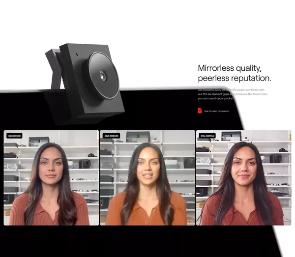 Opal Tadpole — The first portable webcam - Landing design inspiration