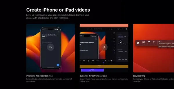 Screen Recorder for macOS. Beautiful videos in minutes | Screen Studio - Landing design inspiration