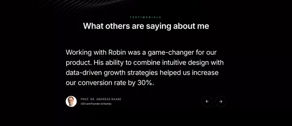Robin Holesinsky | Product & Growth Designer - Landing design inspiration