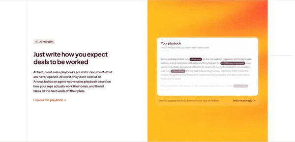 Every deal gets a gameplan. Arrows gets it done. - Landing design inspiration