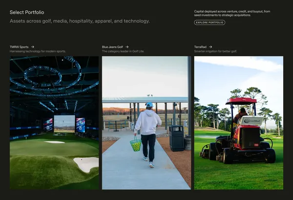Old Tom Capital | Golf's Institutional Platform - Landing design inspiration