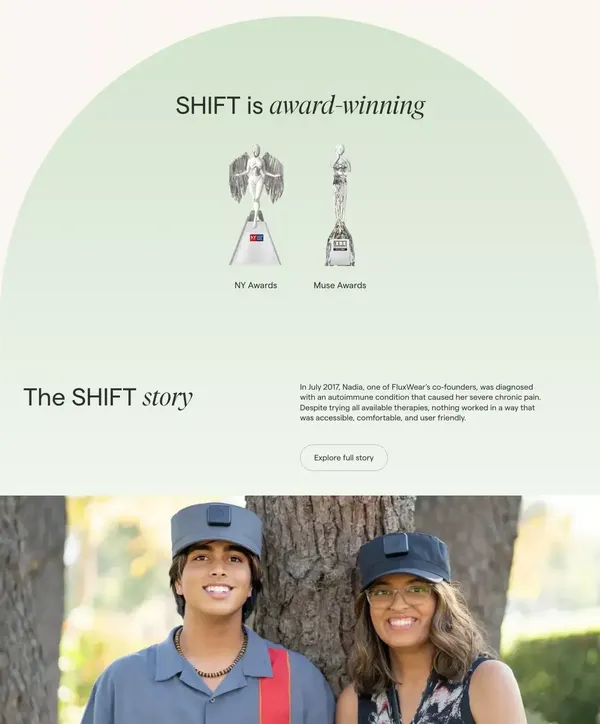 Fluxwear — Mentally and Physically ‍Recover with SHIFT - Landing design inspiration