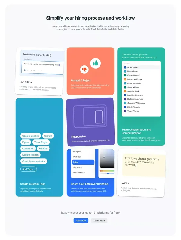 JOIN: Free ATS & Multiposting Tool to Maximize Hiring Success - Landing design inspiration